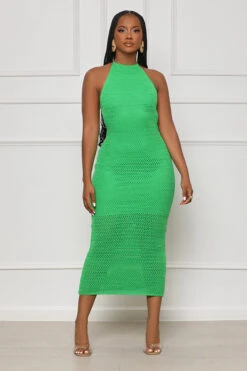 Wave Queen Crochet Hater Dress (Green)- FINAL SALE