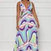 Island Illusions Abstract Maxi Dress (Green Multi)- FINAL SALE