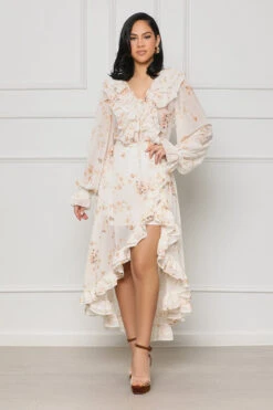 Spring Belle Sheer Ruffle Skirt Set (White Multi)- FINAL SALE