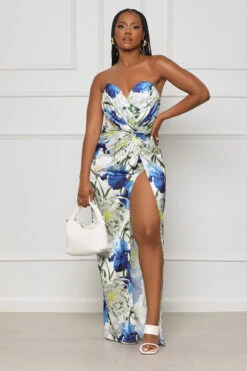 Spring Dreamer Floral Corset Dress (White Multi)- FINAL SALE