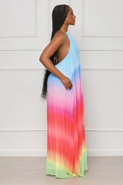 Dancing Desire Pleated Ombre Maxi Dress (Red Multi)- FINAL SALE -Lilly's Kloset lilly4 4 231828