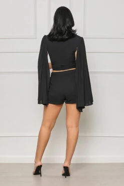 Posh Living Pleated Shorts Set (Black)- FINAL SALE -Lilly's Kloset lilly4 4 232331