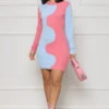 Stay Slaying Abstract Mini Dress (Pink Multi)- FINAL SALE
