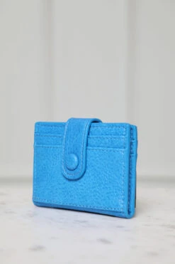 Mini Faux Leather Wallet (Blue)- FINAL SALE