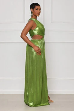 Spice It Up One Shoulder Maxi Dress (Green)- FINAL SALE -Lilly's Kloset lilly5 10 2318770