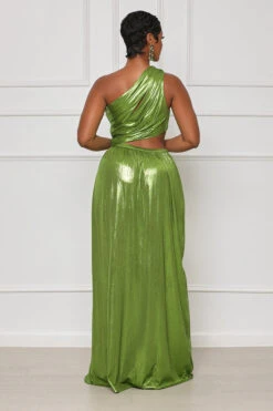 Spice It Up One Shoulder Maxi Dress (Green)- FINAL SALE -Lilly's Kloset lilly5 10 2318785