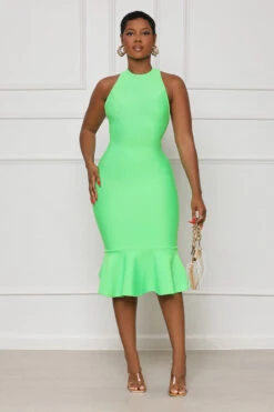 Backless Halter Bandage Dress (Green)- FINAL SALE -Lilly's Kloset lilly5 10 2318941