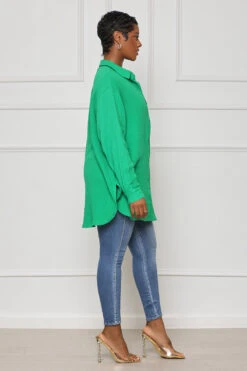 Long Sleeve Linen Button Down Top (Green)- FINAL SALE -Lilly's Kloset lilly5 10 2319236