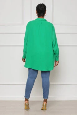 Long Sleeve Linen Button Down Top (Green)- FINAL SALE -Lilly's Kloset lilly5 10 2319241