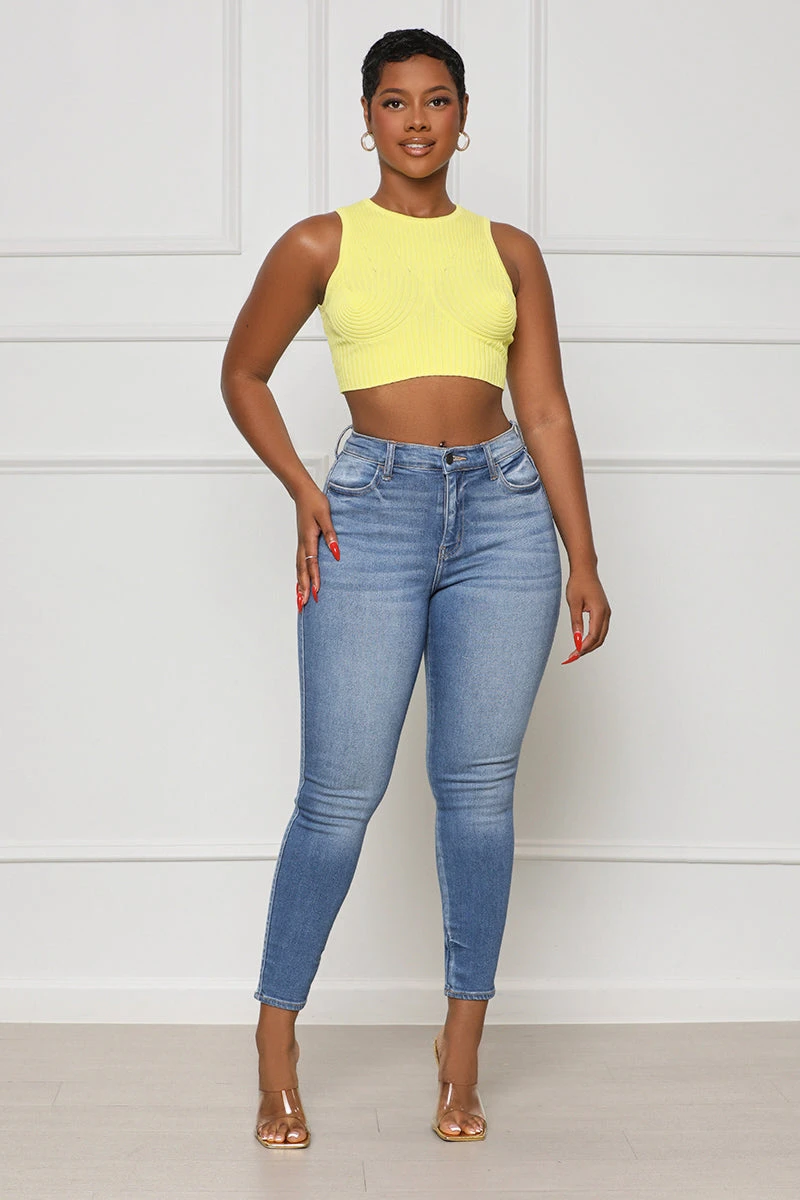 Contour Ribbed Crop Top (Yellow) 6 Contour Ribbed Crop Top (Yellow) - Image 6