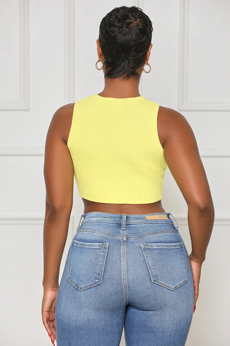 Contour Ribbed Crop Top (Yellow) 5 Contour Ribbed Crop Top (Yellow) - Image 5