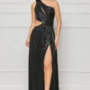Spice It Up One Shoulder Maxi Dress (Black)- FINAL SALE