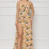 Fancy Girl Sweetheart Floral Maxi Dress (Yellow Multi)- FINAL SALE