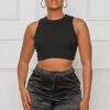 Contour Ribbed Crop Top (Black)