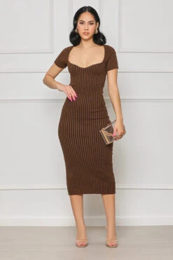 Most Wanted Ribbed Knit Dress (Brown) -Lilly's Kloset lilly5 16 2322108