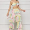 Ocean Breeze Halter Top Pants Set (Pink Multi)- FINAL SALE