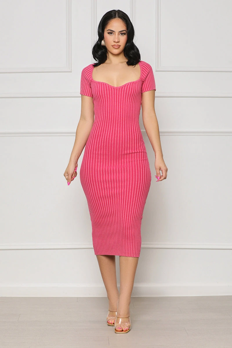 Most Wanted Ribbed Knit Dress (Pink) 1 Most Wanted Ribbed Knit Dress (Pink)