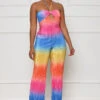 Summer Sun Halter Top Jumpsuit (Pink Multi)