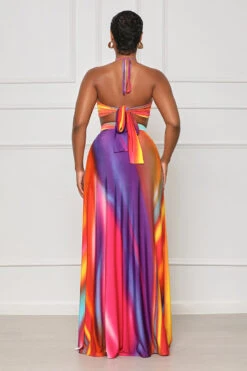 Tropical Sunset Ombre Skirt Set (Purple Multi) -Lilly's Kloset lilly5 16 2322542