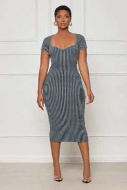 Most Wanted Ribbed Knit Dress (Grey)