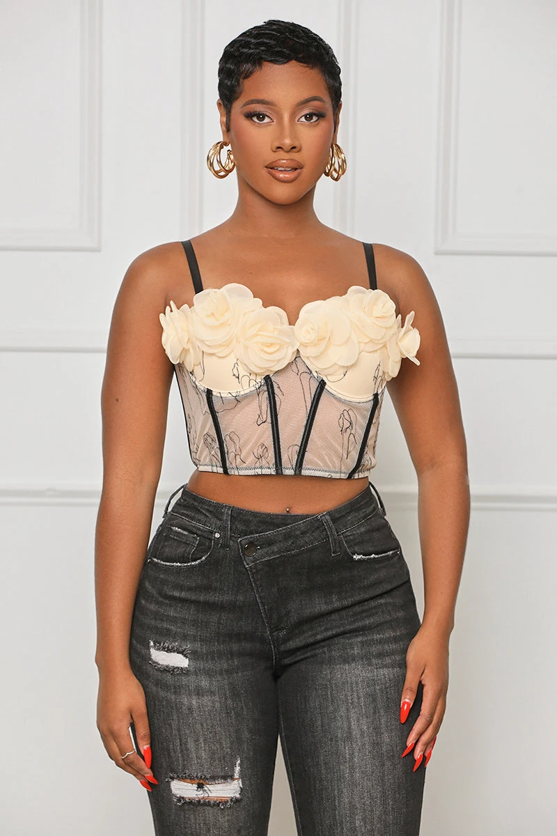 3D Floral Top (Black Multi)- FINAL SALE 1 3D Floral Top (Black Multi)- FINAL SALE