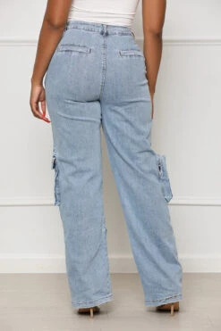 Stand Out Cargo Jeans (Medium Wash) -Lilly's Kloset lilly5 16 2323333