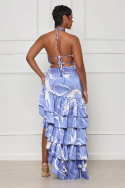 Dream Lust Ruffle Maxi Dress (Blue Multi) -Lilly's Kloset lilly5 16 2323640