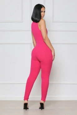 Sport Mode Contoured Ribbed Jumpsuit (Pink) -Lilly's Kloset lilly5 17 22 4510