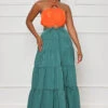 Key West Cut-Out Halter Dress (Green Multi)