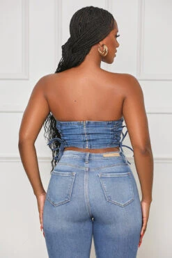 Done Up Drawstring Denim Corset (Blue)- FINAL SALE -Lilly's Kloset lilly5 2 2313342