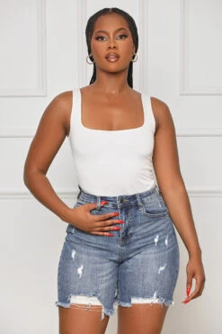 Casually Chillin' Distressed Bermuda Shorts