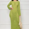 Showing Curves Crochet Cover-Up (Green)- FINAL SALE