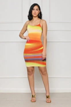 Fierce Energy Ombre Mini Dress (Orange Multi)