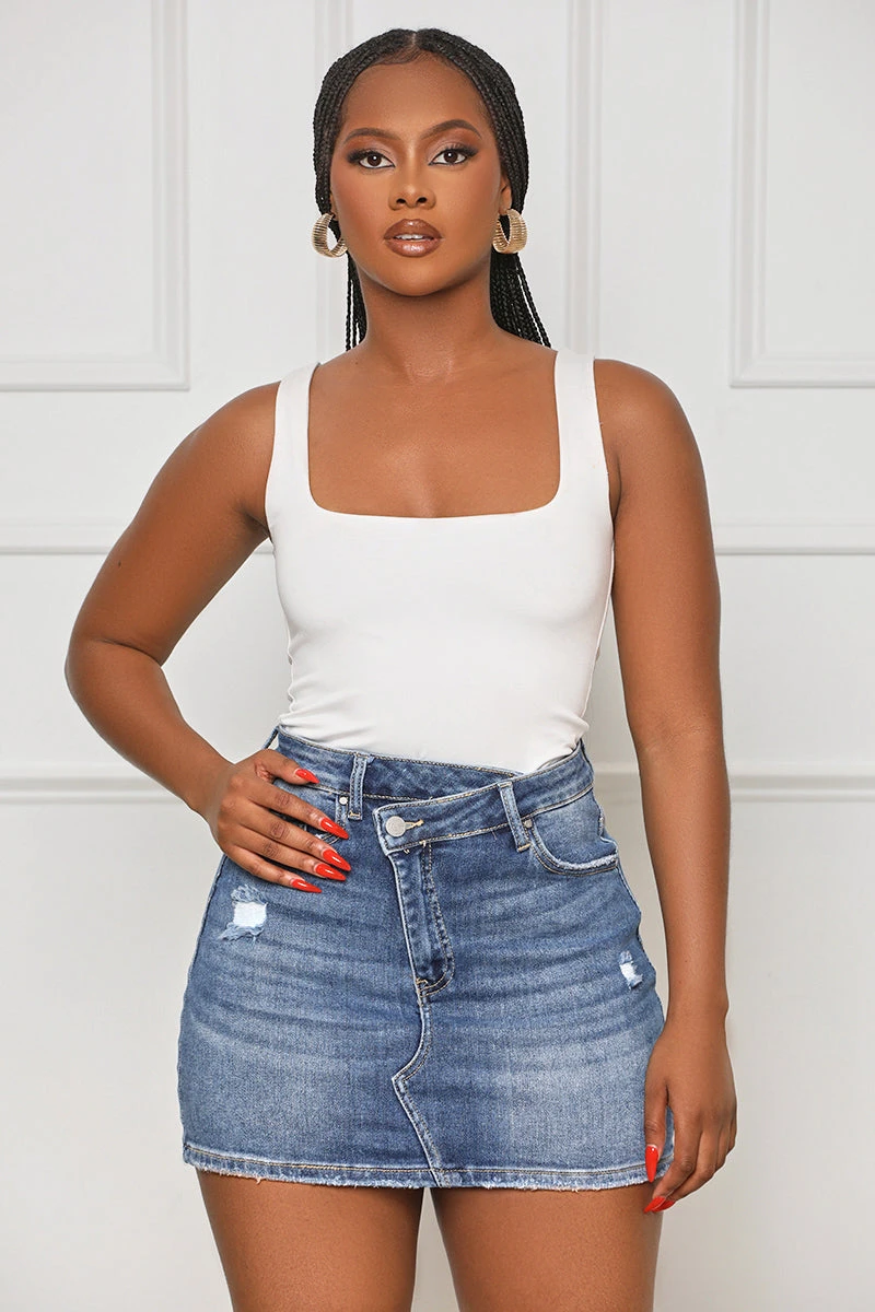 Better For You Distressed Denim Mini Skirt- FINAL SALE 1 Better For You Distressed Denim Mini Skirt- FINAL SALE