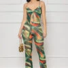 Exclusive Invite Mesh Pants Set (Green Multi)- FINAL SALE