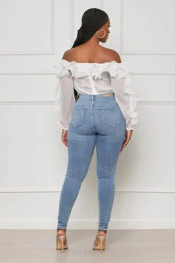 Super Selective Ruffle Off Shoulder Bodysuit (White)- FINAL SALE -Lilly's Kloset lilly5 2 2314251