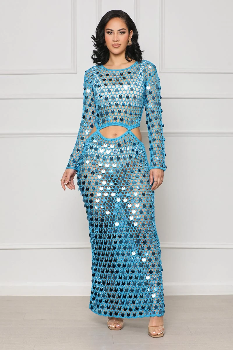 Moroccan Nights Crochet Cover Up (Blue) 4 Moroccan Nights Crochet Cover Up (Blue) - Image 4