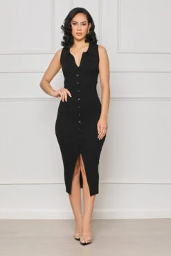 Summer Daze Cut Out Shirt Dress (Black)