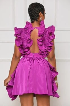 Make A Scene Ruffle Mini Dress (Purple) -Lilly's Kloset lilly5 23 2325558
