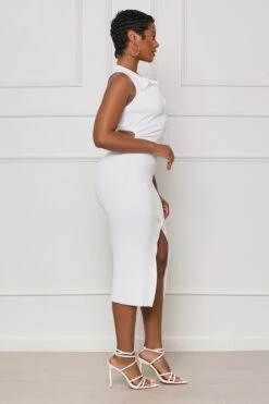 Summer Daze Cut Out Shirt Dress (White) -Lilly's Kloset lilly5 23 2325775