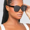 Laguna Oversized Square Sunglasses (Black)