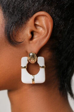 Gold Square Earrings