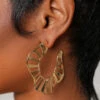 Gold Stripe Hoop Earrings