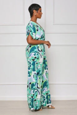 Summer Blooming Plisse Jumpsuit (Green Multi) 6 Summer Blooming Plisse Jumpsuit (Green Multi) -Lilly's Kloset lilly5 31 2330004