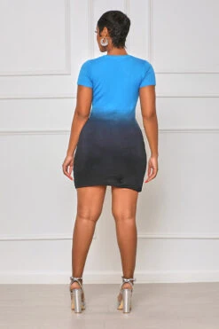 True Colors Ombre Mini Dress (Blue Multi) -Lilly's Kloset lilly5 31 2330045