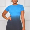 True Colors Ombre Mini Dress (Blue Multi)
