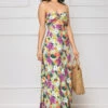 Floral Emotions Cut Out Maxi Dress (Green Multi)