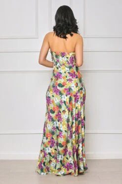 Floral Emotions Cut Out Maxi Dress (Green Multi) -Lilly's Kloset lilly5 31 2330231