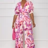 Summer Blooming Plisse Jumpsuit (Pink Multi)