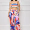 Bright Nights Crop Pants Set (Blue Multi)